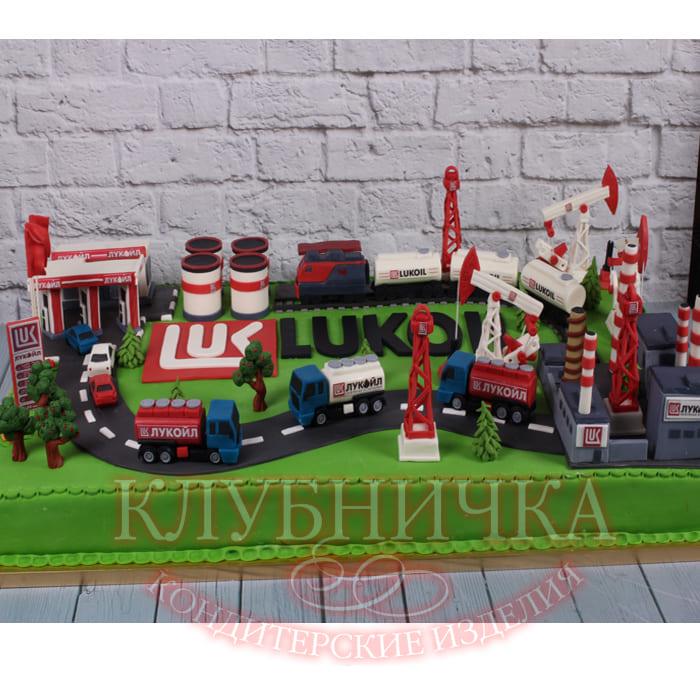 Корпоративный торт "Lukoil" 1600руб/кг + 25000 фигурки
